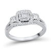 Thumbnail Image 0 of 1/2 CT. T.W. Princess-Cut Diamond Past Present Future® Split Shank Ring in 14K White Gold