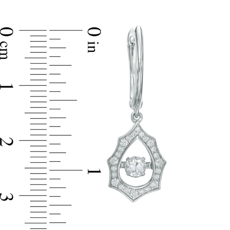 Main Image 2 of 1/2 CT. T.W. Diamond Starburst Drop Earrings in 10K White Gold