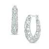Thumbnail Image 1 of Scroll Hoop Earrings in Sterling Silver