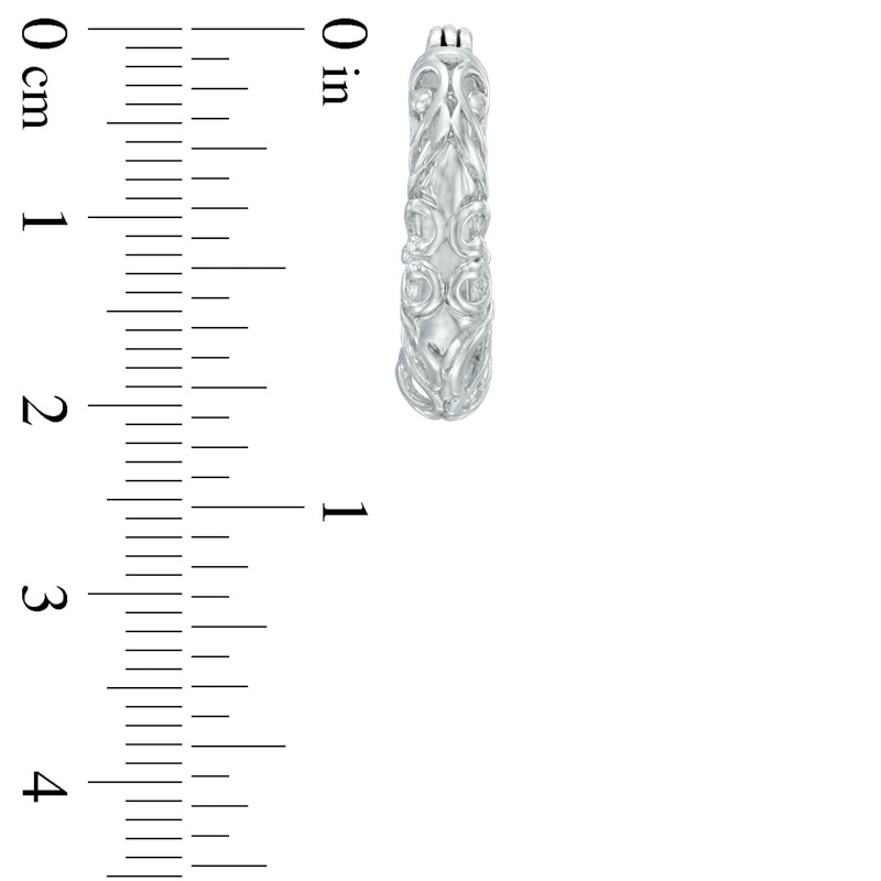 Main Image 2 of Scroll Hoop Earrings in Sterling Silver