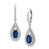 Thumbnail Image 1 of Pear-Shaped Lab-Created Blue and White Sapphire Frame Drop Earrings in Sterling Silver