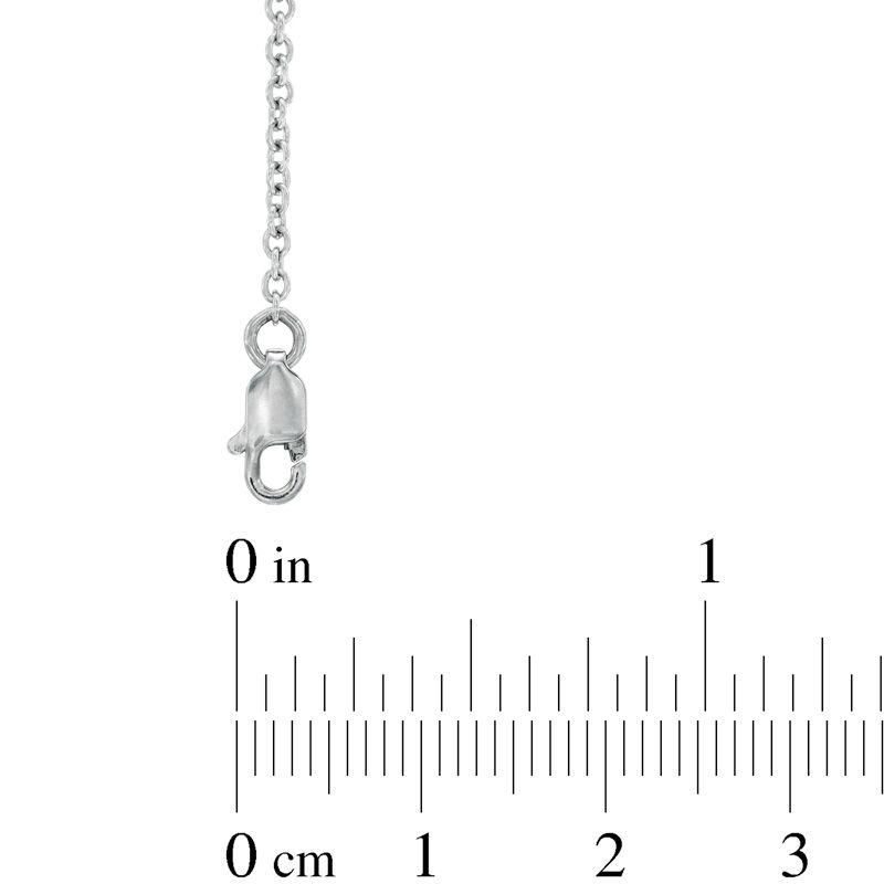 Main Image 2 of 5.0mm Lab-Created Blue and White Sapphire Frame Necklace in Sterling Silver - 16"