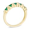 Thumbnail Image 2 of Lab-Created Emerald Criss-Cross Five Stone Ring in 10K Gold