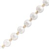 Thumbnail Image 0 of 8.5 - 9.5mm Cultured Freshwater Pearl and Bead Strand Bracelet in Sterling Silver with 14K Gold Plate - 7.25"