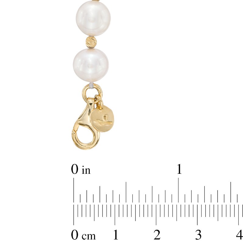 Main Image 2 of 8.5-9.5mm Freshwater Cultured Pearl and Bead Strand Bracelet in Sterling Silver with 14K Gold Plate-7.25"