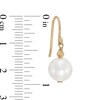 Thumbnail Image 2 of 8.5-9.5mm Freshwater Cultured Pearl and Bead Drop Earrings in Sterling Silver with 14K Gold Plate
