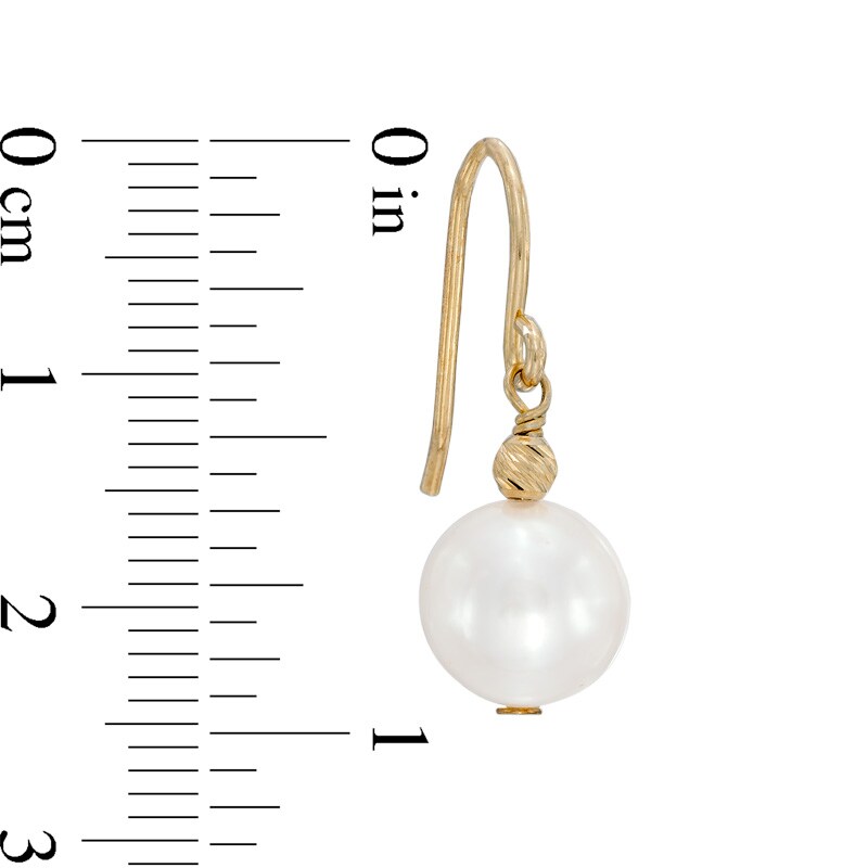 Main Image 2 of 8.5-9.5mm Freshwater Cultured Pearl and Bead Drop Earrings in Sterling Silver with 14K Gold Plate