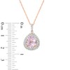Thumbnail Image 2 of Rose de France Amethyst and Lab-Created White Sapphire Frame Pendant in Sterling Silver and 14K Rose Gold Plate