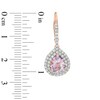 Thumbnail Image 2 of Rose de France Amethyst and Lab-Created White Sapphire Drop Earrings in Sterling Silver with 14K Rose Gold Plate