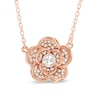 Thumbnail Image 1 of 4.0mm Lab-Created White Sapphire Flower Necklace in Sterling Silver with 18K Rose Gold Plate