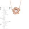 Thumbnail Image 2 of 4.0mm Lab-Created White Sapphire Flower Necklace in Sterling Silver with 18K Rose Gold Plate