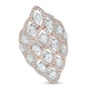 Thumbnail Image 0 of Lab-Created White Sapphire Lattice Ring in Sterling Silver and 18K Rose Gold Plate
