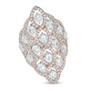 Thumbnail Image 1 of Lab-Created White Sapphire Lattice Ring in Sterling Silver and 18K Rose Gold Plate