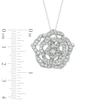 Thumbnail Image 2 of Lab-Created White Sapphire Flower Interchangeable Brooch Pendant in Sterling Silver