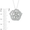 Thumbnail Image 3 of Lab-Created White Sapphire Flower Interchangeable Brooch Pendant in Sterling Silver