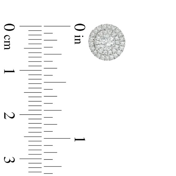 5.0mm Lab-Created White Sapphire Frame Pendant and Earrings Set in Sterling Silver