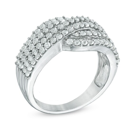 Lab-Created White Sapphire Ring in Sterling Silver