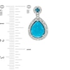 Thumbnail Image 1 of Pear-Shaped Turquoise, London Blue Topaz and Lab-Created White Sapphire Drop Earrings in Sterling Silver