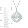 Thumbnail Image 2 of Lab-Created White Sapphire Tilted Square Pendant in Sterling Silver