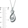 Thumbnail Image 3 of Enhanced Black and White Diamond Accent Cluster Infinity Pendant in Sterling Silver