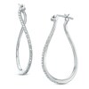 Thumbnail Image 1 of Diamond Accent Curved Hoop Earrings in Sterling Silver