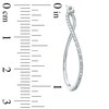 Thumbnail Image 2 of Diamond Accent Curved Hoop Earrings in Sterling Silver