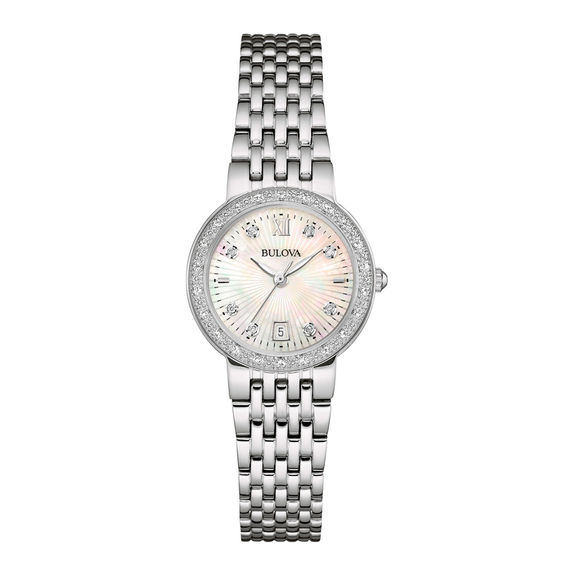 Ladies' Bulova Diamond Accent Watch with Mother-of-Pearl Dial (Model ...
