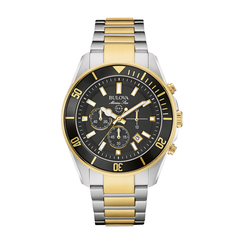 Main Image 1 of Men's Bulova Chronograph Two-Tone Watch with Black Dial (Model: 98B249)