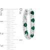 Thumbnail Image 1 of Lab-Created Emerald and White Sapphire Inside-Out Hoop Earrings in Sterling Silver