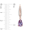 Thumbnail Image 2 of Pear-Shaped Amethyst and White Topaz Drop Earrings in 10K Rose Gold