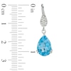 Thumbnail Image 1 of Pear-Shaped Swiss Blue Topaz and White Topaz Drop Earrings in Sterling Silver