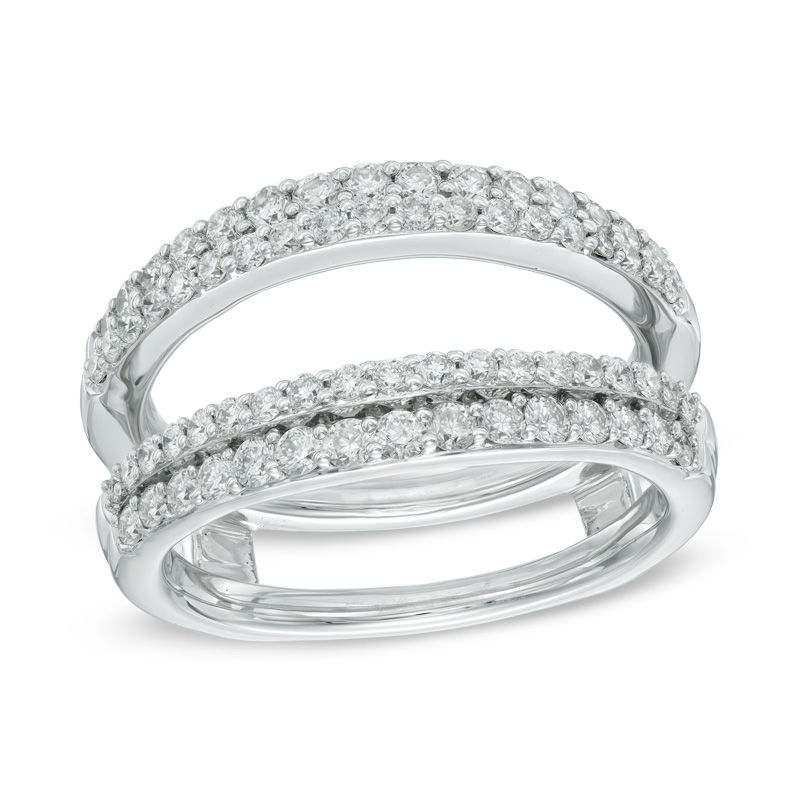 Main Image 1 of 1 CT. T.W. Certified Diamond Double Row Solitaire Enhancer in 14K White Gold (I/I1)