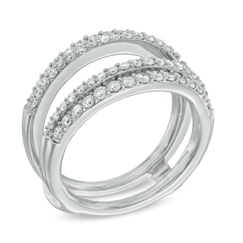 Main Image 2 of 1 CT. T.W. Certified Diamond Double Row Solitaire Enhancer in 14K White Gold (I/I1)