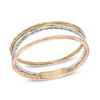 Thumbnail Image 1 of Textured Three Row Ring in 14K Tri-Tone Gold - Size 8