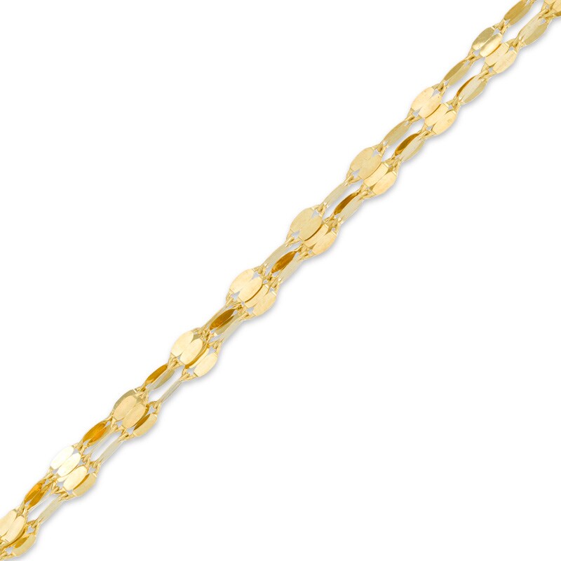Main Image 1 of Triple Strand Polished Oval Link Bracelet in 14K Gold - 7.5"