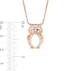 Thumbnail Image 2 of Lab-Created White Sapphire Owl Pendant in Sterling Silver with 14K Rose Gold Plate