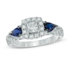 Thumbnail Image 1 of Vera Wang Love Collection 5/8 CT. T.W. Diamond and Pear-Shaped Blue Sapphire Engagement Ring in 14K White Gold