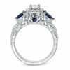Thumbnail Image 3 of Vera Wang Love Collection 5/8 CT. T.W. Diamond and Pear-Shaped Blue Sapphire Engagement Ring in 14K White Gold
