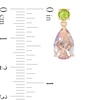 Thumbnail Image 2 of Pear-Shaped Rose de France Amethyst and Peridot Drop Earrings in Sterling Silver with 14K Gold Plate