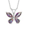 Thumbnail Image 1 of Mystic Fire® Topaz Butterfly Pendant in Sterling Silver