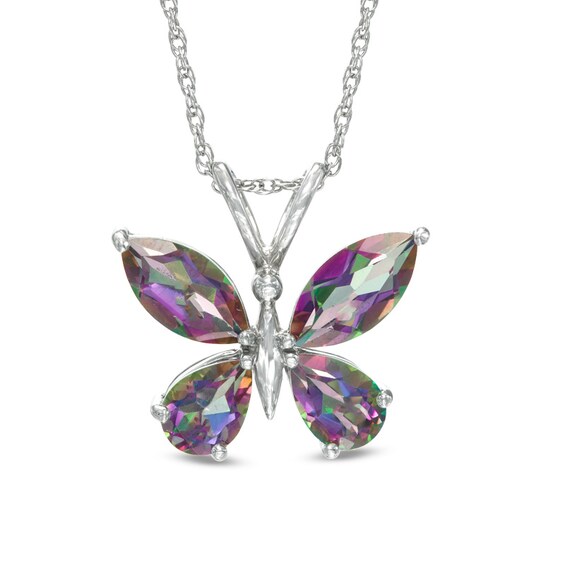 Mystic FireÂ® Topaz Butterfly Pendant in Sterling Silver