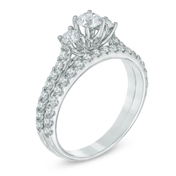 1 CT. T.w. Diamond Past Present FutureÂ® Bridal Set in 14K White Gold
