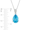 Thumbnail Image 2 of Pear-Shaped Swiss Blue and White Topaz Pendant in Sterling Silver
