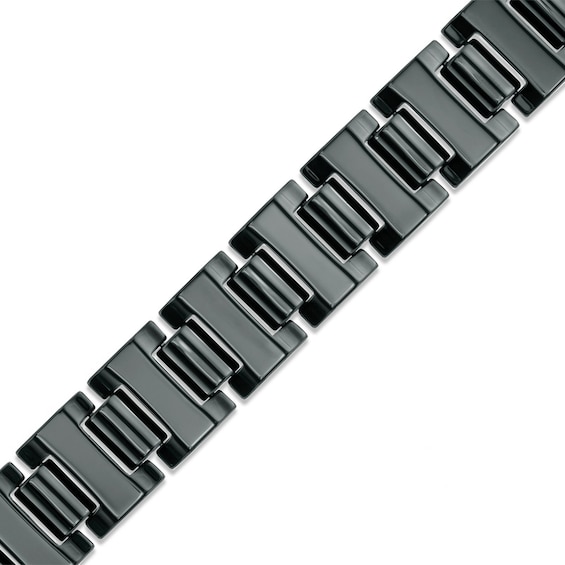 15.0mm Link Bracelet in Black IP Tungsten - 8.5"