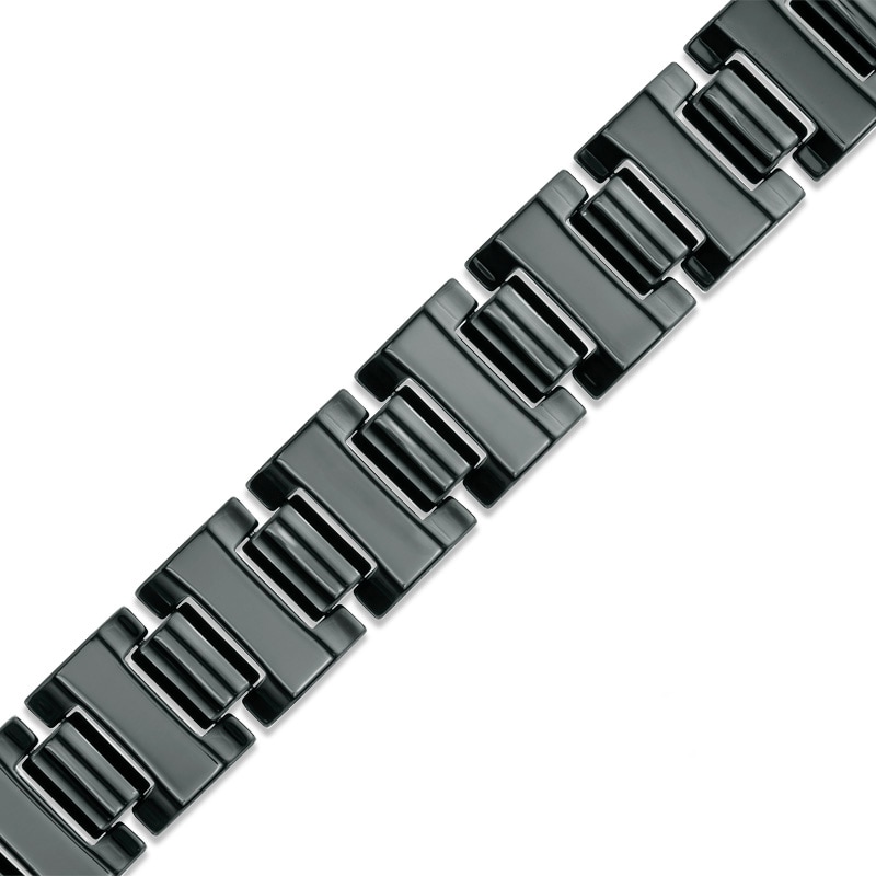 Main Image 1 of Men's 15.0mm Link Bracelet in Black IP Tungsten - 8.5"