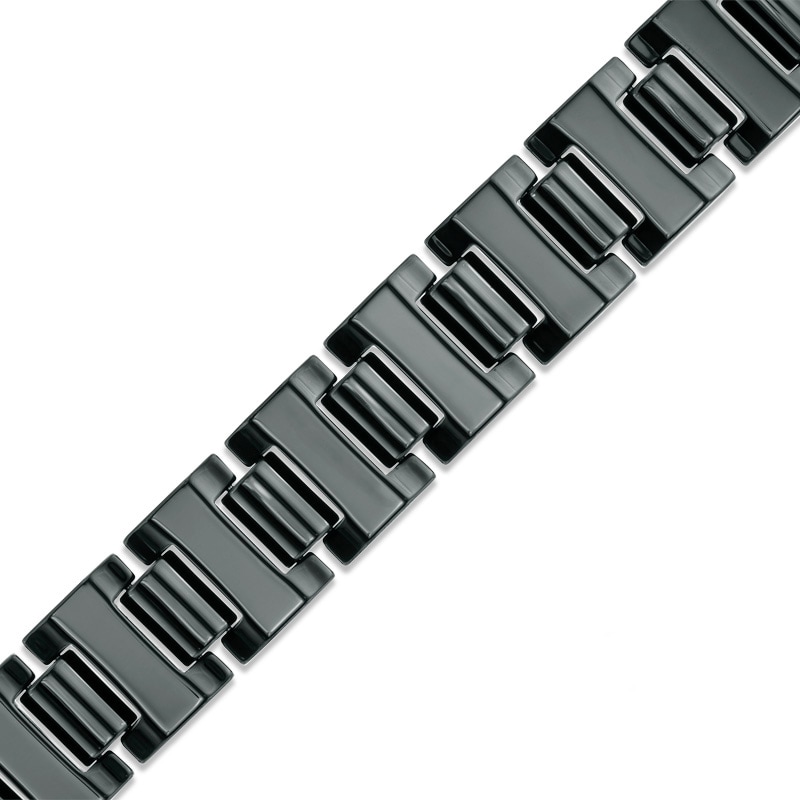 Men's 15.0mm Link Bracelet in Black IP Tungsten - 8.5"