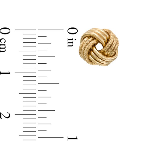 Small Love Knot Stud Earrings in 10K Gold