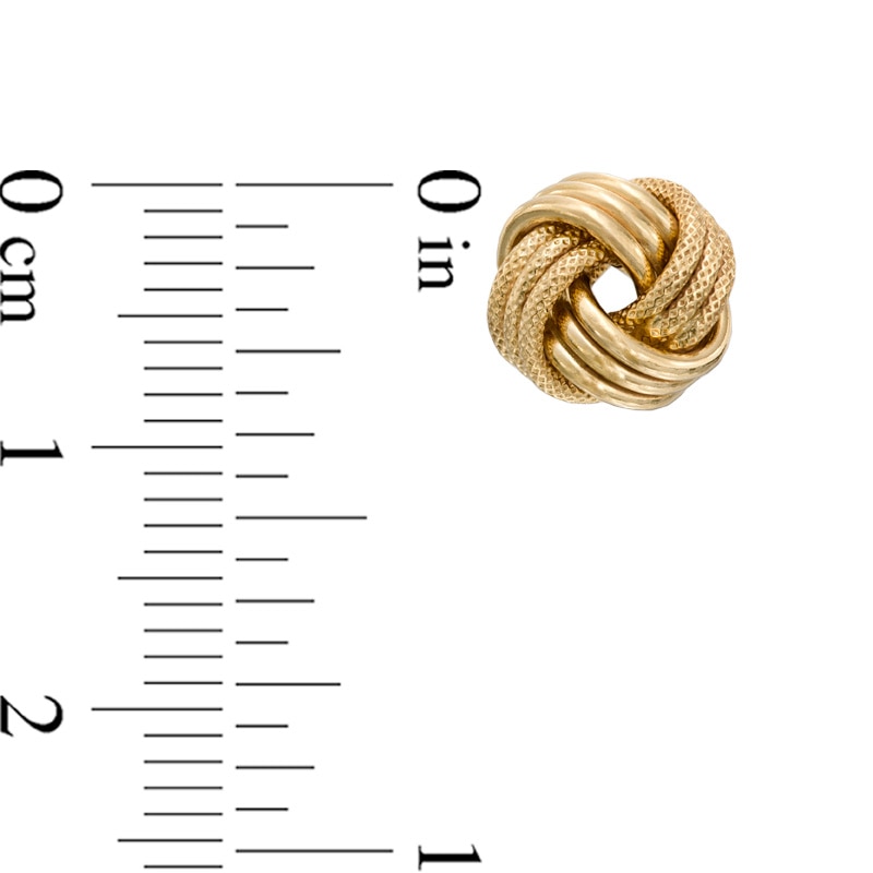 Main Image 2 of Small Love Knot Stud Earrings in 10K Gold