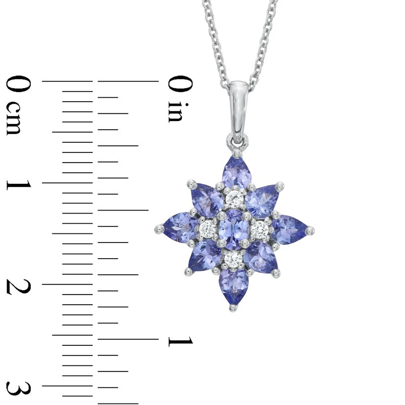 Tanzanite and Diamond Accent Pendant in 10K White Gold