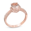 Thumbnail Image 2 of Oval Morganite and 1/4 CT. T.W. Diamond Engagement Ring in 14K Rose Gold